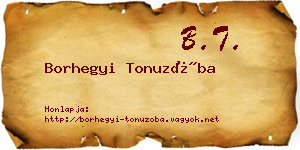 Borhegyi Tonuzóba névjegykártya